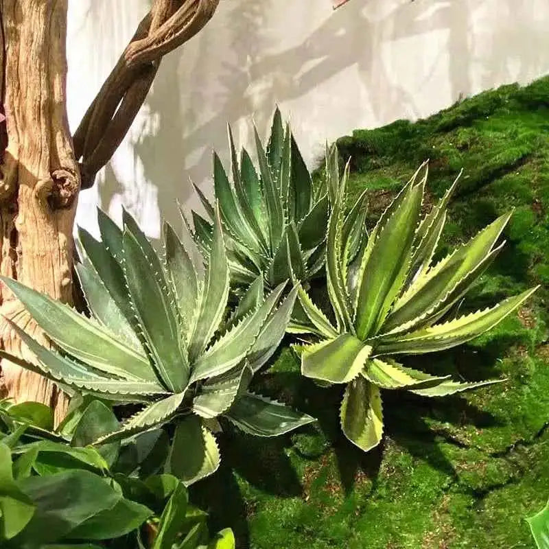 Artificial Aloe Vera Fake Succulents Simulated Agave Green Tropical Leaves by DSERS