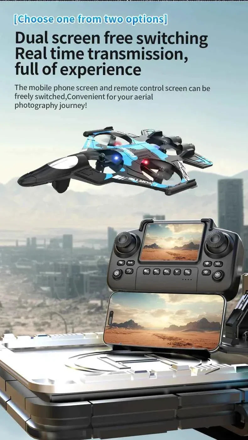 K500MAX Drone Fighter Jet 4k HD Professional Drone Camera WIFI Fpv Aircraft Quadcopte Aerial Photography Drone Birthday Toys Jet Fighter Toy by DSERS