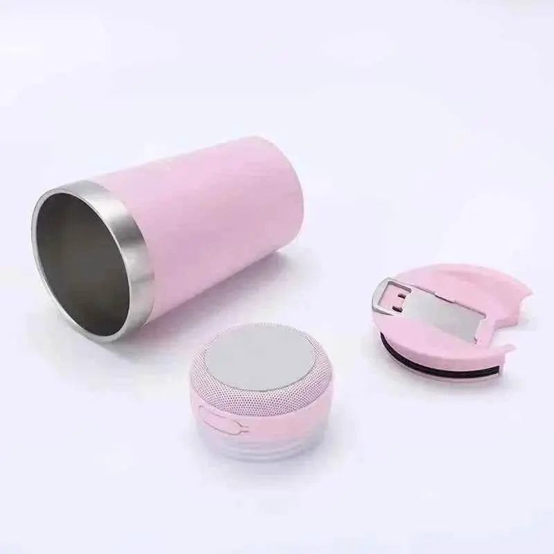 16oz smart bluetooth speaker car portable car cup creative bottle opener stainless steel thermos cup bluetooth speaker car portable by DS