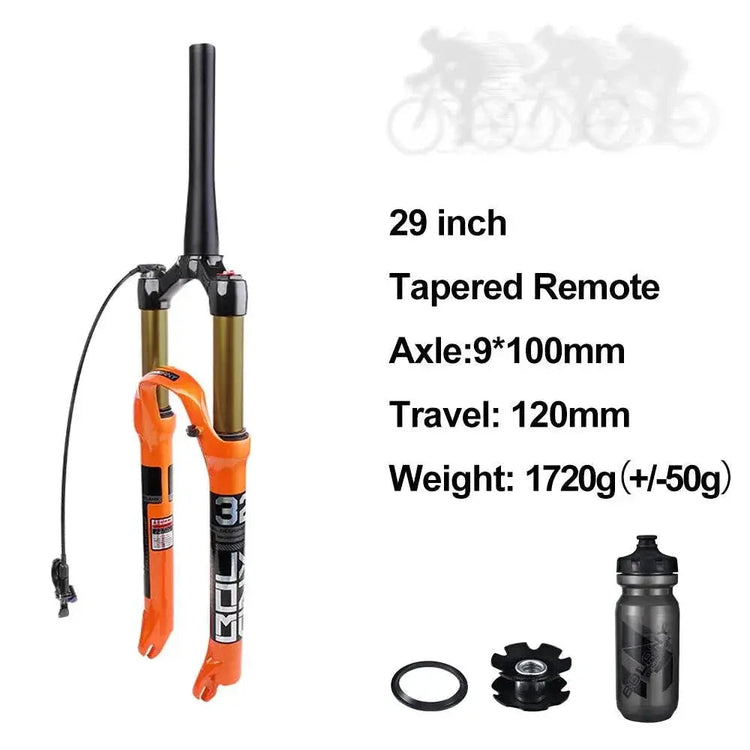 Bolany MTB Bicycle Fork Magnesium Alloy Air Suspension 26 27.5 29 Inch 32 HL RL100mm Bike Fork Lockout For Cycling Accessories - GiFTiFY