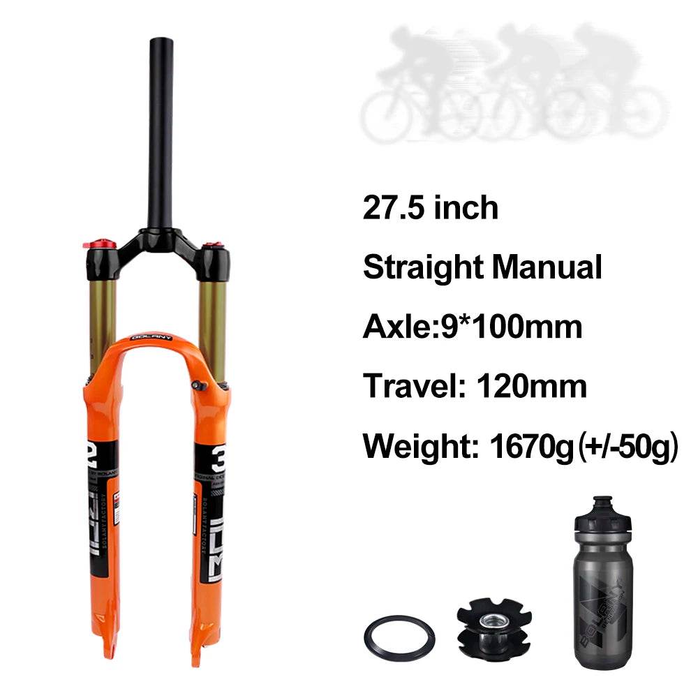 Bolany MTB Bicycle Fork Magnesium Alloy Air Suspension 26 27.5 29 Inch 32 HL RL100mm Bike Fork Lockout For Cycling Accessories - GiFTiFY