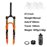 Bolany MTB Bicycle Fork Magnesium Alloy Air Suspension 26 27.5 29 Inch 32 HL RL100mm Bike Fork Lockout For Cycling Accessories - GiFTiFY
