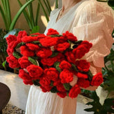 Creative Crochet Rose Bouquet Blanket Fashion Finished Rose Nap Blanket Soft Flower Hugging Blanket Valentine&