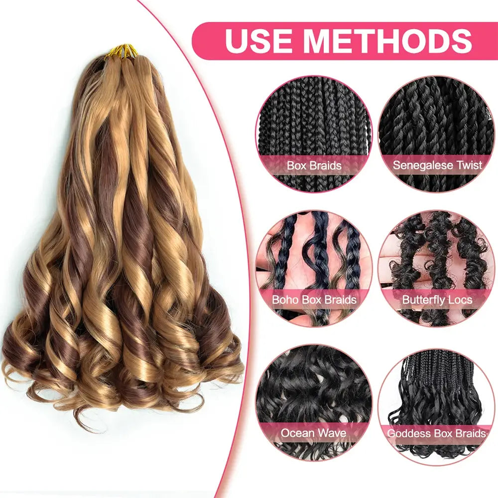 French Curly Braiding Hair 14Inch Synthetic Curly Braiding Hair Pre Stretched Loose Wavy Curl Braiding Hair Extensions