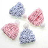12Pcs Handmade mini crochet Hat for baby shower baptism dolls party favors sewing Applique - GiFTiFY