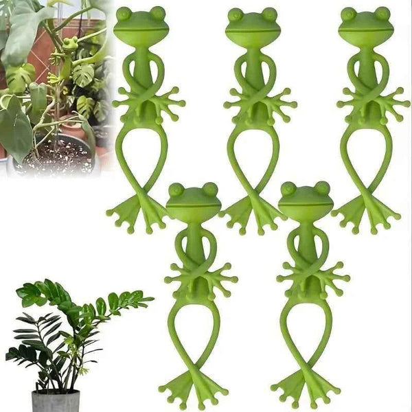 1/2/5pcs Frog Plant Stand Green Frog Plant Supports Cute Stable Support for Small Potted Plants Succulents Planter Decorations - GiFTiFY