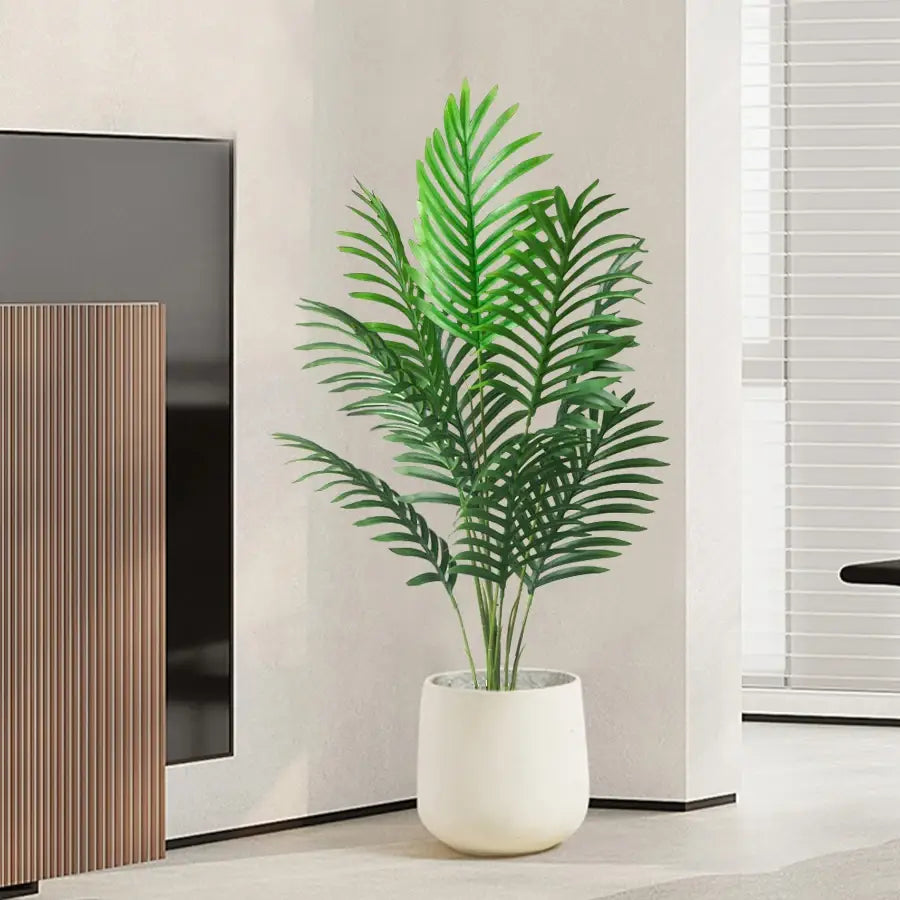 Artificial Areca Palm Tree in White Pot Large Fake Palm Tree Tropical Plant Palm Tree Artificial in White Pot