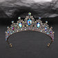 Baroque Gold Color Champagne Crystal Heart Bridal Tiara Crown Rhinestone Pageant Diadem Veil Tiara Headband Wedding Hair Jewelry GiFTiFY