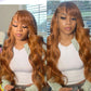 Colored Ginger Blonde 9X6 Glueless Lace Front Human Hair Wig Ready To Go&Wear Glueless Body Wave Lace Wig Burgundy Straight Wigs GiFTiFY