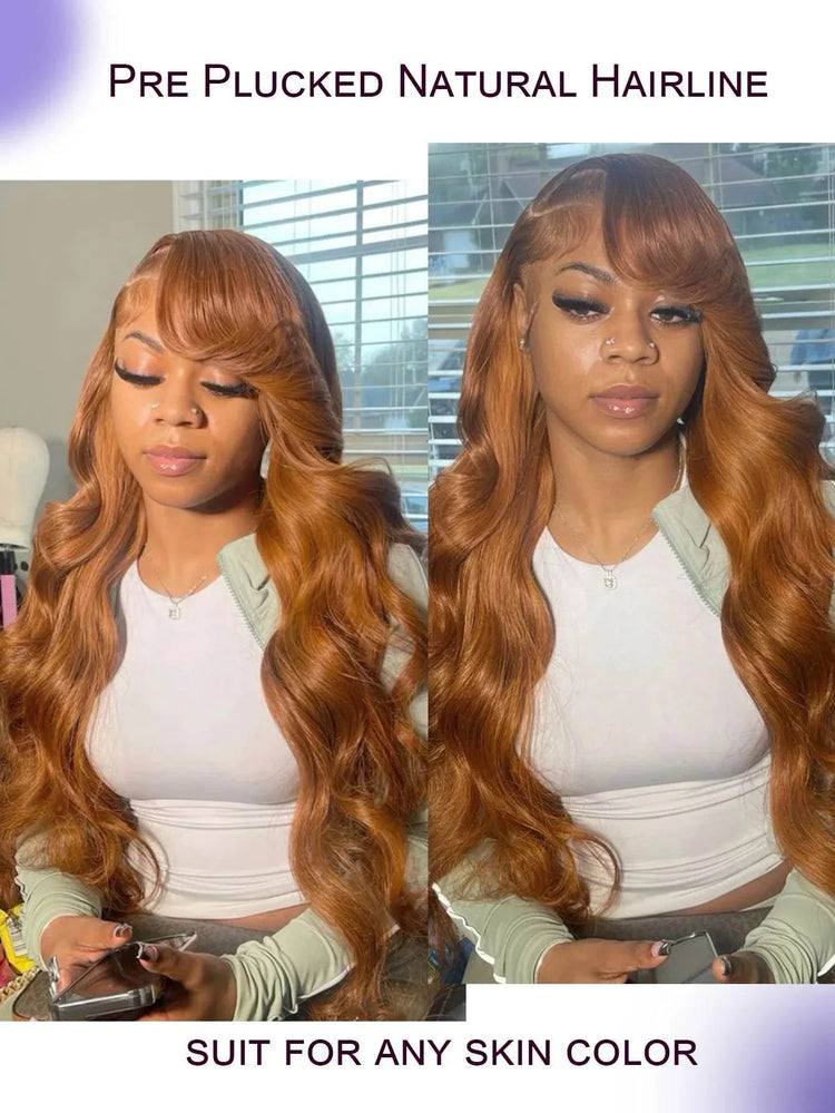 Colored Ginger Blonde 9X6 Glueless Lace Front Human Hair Wig Ready To Go&Wear Glueless Body Wave Lace Wig Burgundy Straight Wigs Hair Wig by DSERS / AliHairs Store