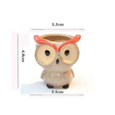 Ceramic Owl Flower Pot Garden Office Decoration Succulent Mini Owl Flowerpot Cute Animal Flowerpot Cactus Plants Planters