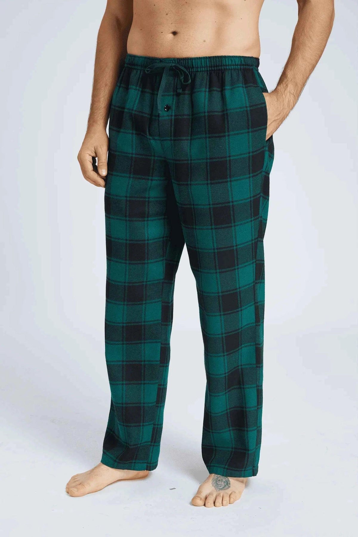 JupiterSecret 3pcs Men's Pajama Pants Autumn/Winter Flannel Cotton Plaid Sleep & Lounge PJ Bottoms with Pockets and Button Fly Pijama by DSERS