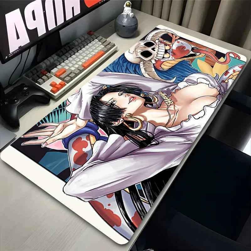 Computer Mouse Pad O-one P-piece Boa Hancock Gaming MousePad Large Mouse pad Gamer keyboard pad Edge White Desk Mat tapis souris