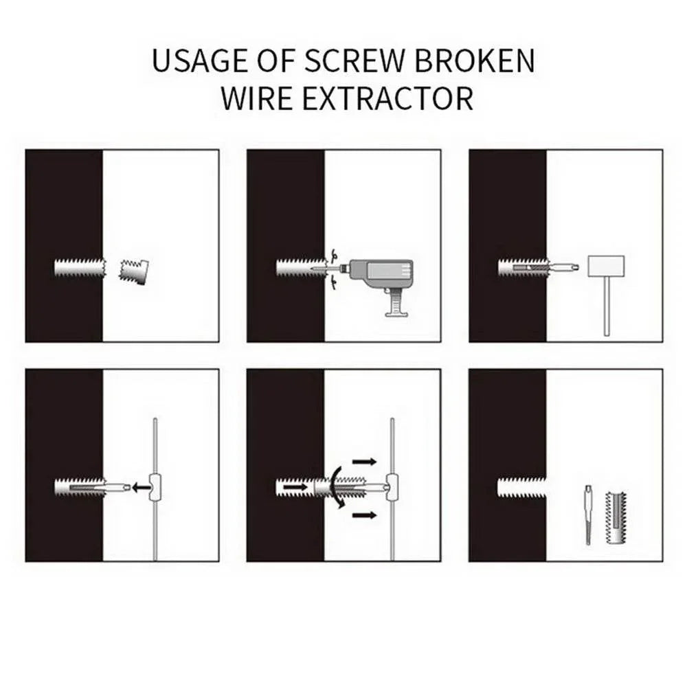 STONEGO 5PCS/6PCS Broken Damaged Screwdriver Extractor Drill Bit Set Carbon Steel Double Side Screw Pull Center Drill Bits Extractor Drill Bit Set by DSERS