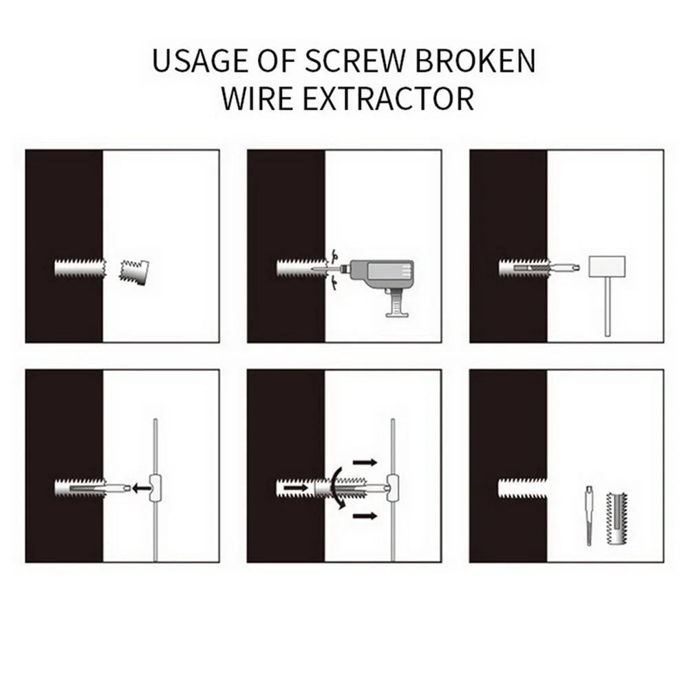 STONEGO 5PCS/6PCS Broken Damaged Screwdriver Extractor Drill Bit Set Carbon Steel Double Side Screw Pull Center Drill Bits GiFTiFY