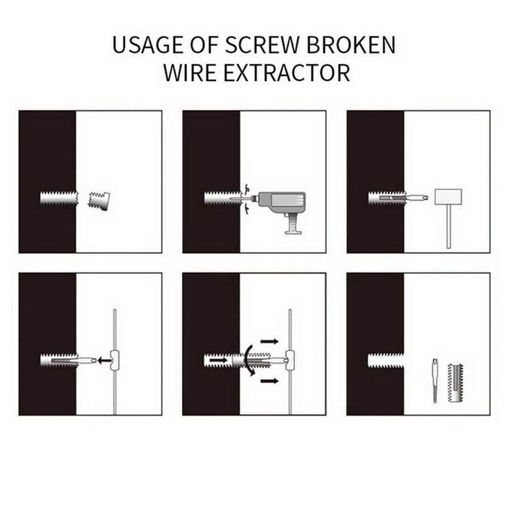 STONEGO 5PCS/6PCS Broken Damaged Screwdriver Extractor Drill Bit Set Carbon Steel Double Side Screw Pull Center Drill Bits - GiFTiFY