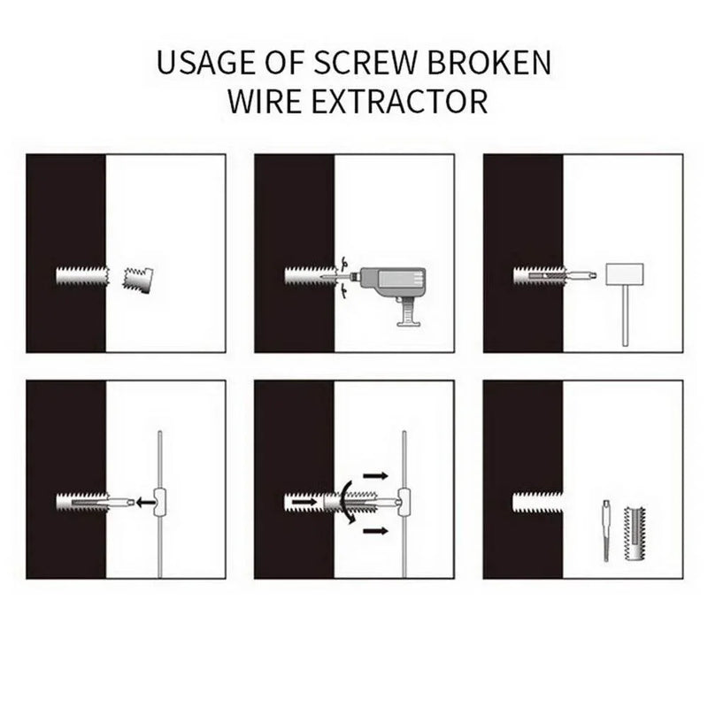 STONEGO 5PCS/6PCS Broken Damaged Screwdriver Extractor Drill Bit Set Carbon Steel Double Side Screw Pull Center Drill Bits Extractor Drill Bit Set by DSERS