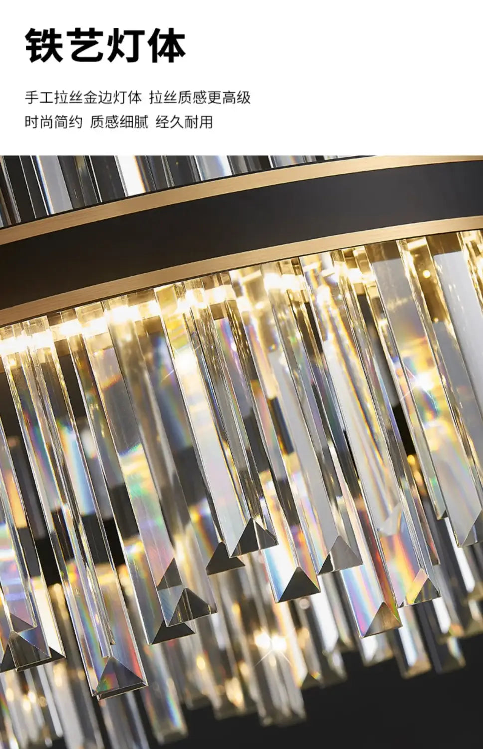 Gold Dia 80cm Crystal Ceiling Pendant Luxury Modest Crystal Chandelier Round Crystal Chandelier