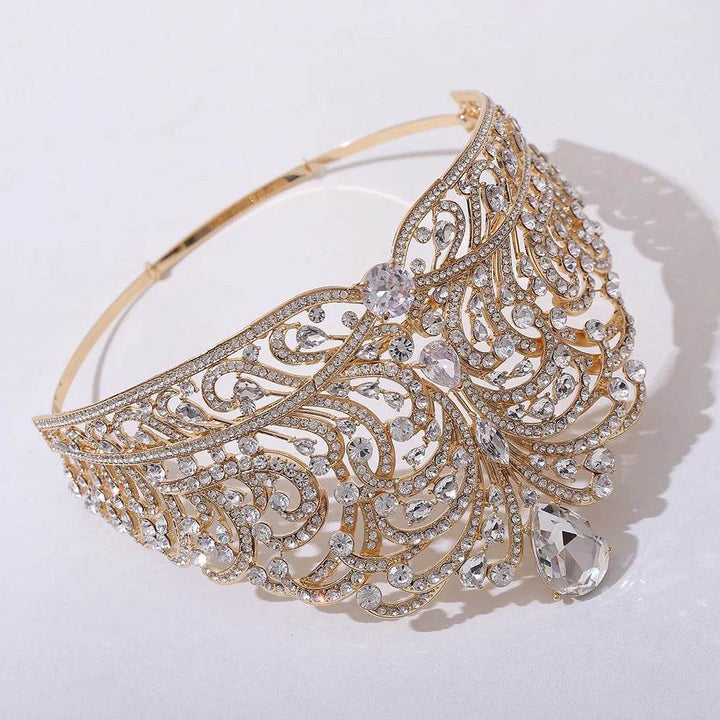 European Miss Universe Big Forest Crystal Wedding Crowns Cubic Zircon Crown Queen Rhinestone Tiara Party Stage Show Hair Jewelry - GiFTiFY