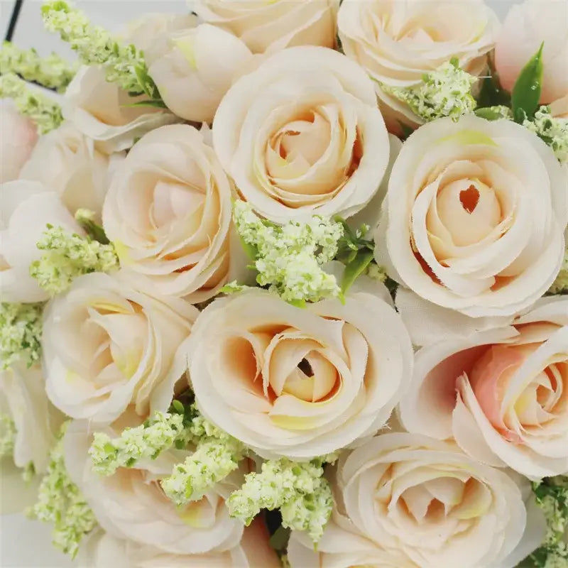 White Silk Flowers Wedding Bouquet