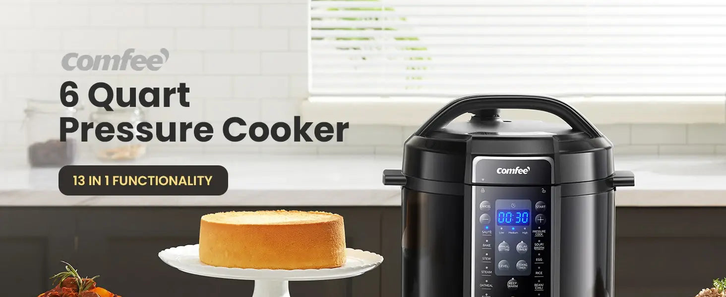 COMFEE’ 6 Quart 9-in-1 Electric Pressure Cooker 13 Presets Instant Multi Cooker Olla de Presion Slow Rice Cooker
