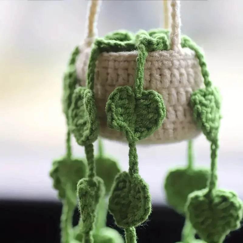 Handmade Crochet Car Styling Plants Succulent Car Plant Ornamentos Decoration Interior Accersories Cute Gift for Women by DSERS