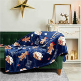 Christmas Blanket Soft, Decorative Blankets for Bed Cozy Throws for Sofa, Soft Plush Throw Embroidered Home Sweet Home - GiFTiFY