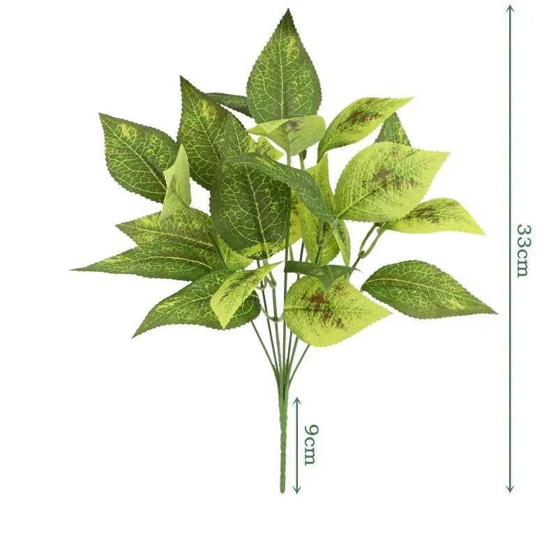 Artificial Plants Leaves Silk Tortoiseshell Leaf Dieffenbough Fake Small Fairy Taro Simulation Green Plant Living Room Decor by DSERS