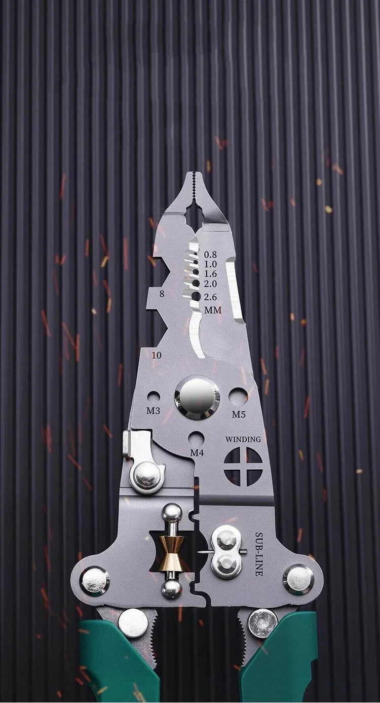 Multifunctional Wire Stripper with Electrical Test Pen Foldable Cable Cutter Crimper Tool, Electrical Folding Pliers for Cutting - GiFTiFY