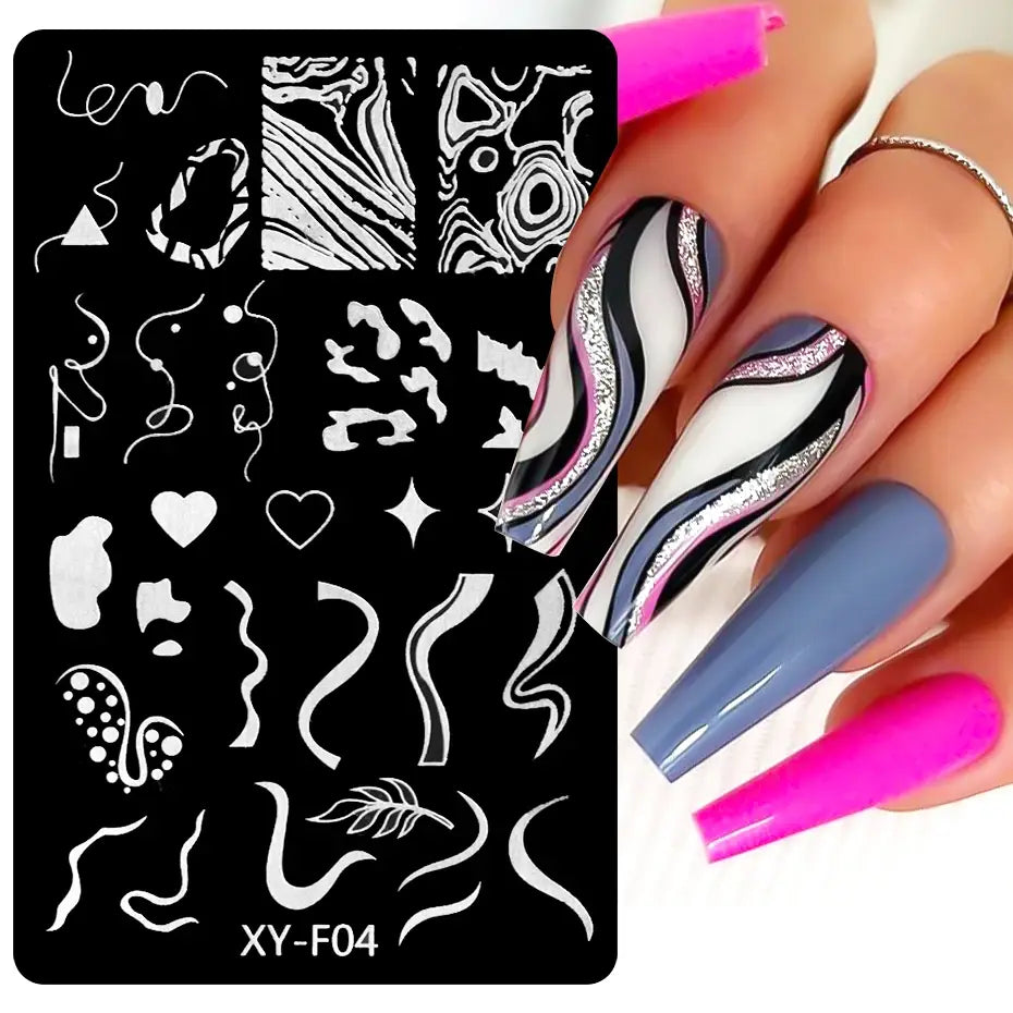 Spring Flowers Nail Stamping Plates Cherry Blossom