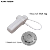 100-Pack Security Tags with Steel Wire Lanyard for Retail Clothing