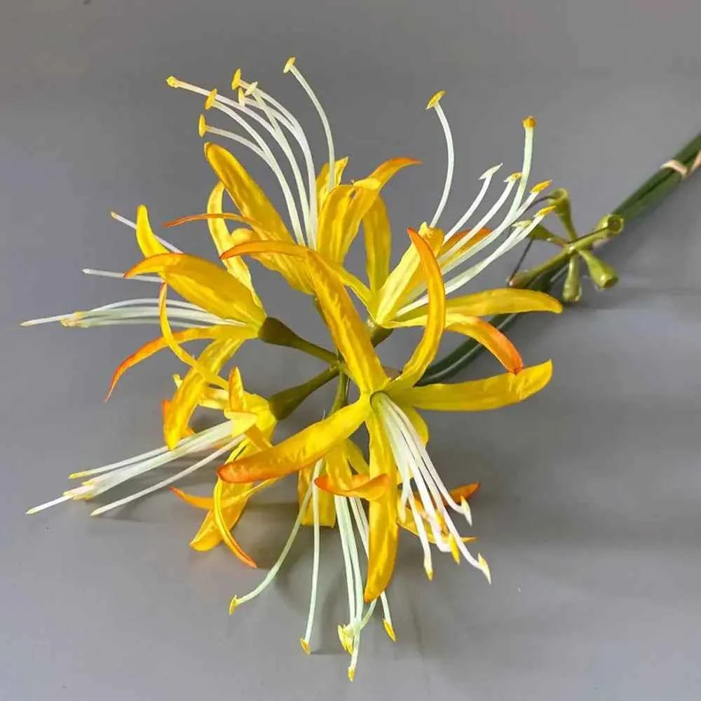 60cm Artificial Higanbana Flower Branch Handmade Plastic Silk Equinox Flower Real Touch Beautiful Fake Flower