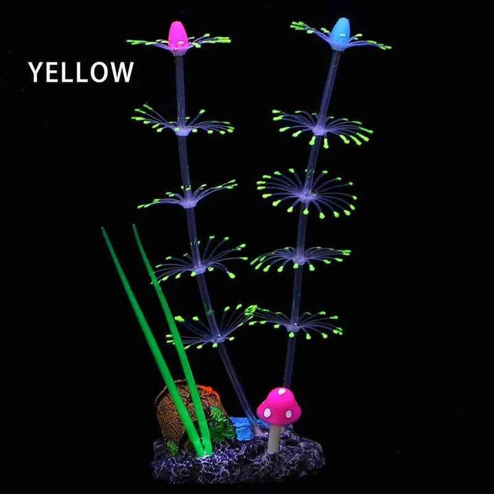 Simulation Aquatic Plants Fluorescent Silicone Water Grass Fish Tank Landscape Aquarium Decoration Coral Landscaping Home Decor - GiFTiFY