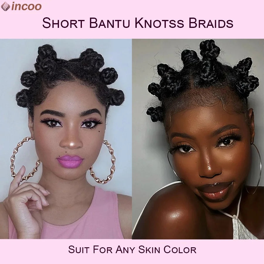 Summer Synthetic Bantu Knots Cornrows Braided Wigs Knotless Large Box  Braids Wig Full Lace Wig For Black Women Handmade Twists GiFTiFY
