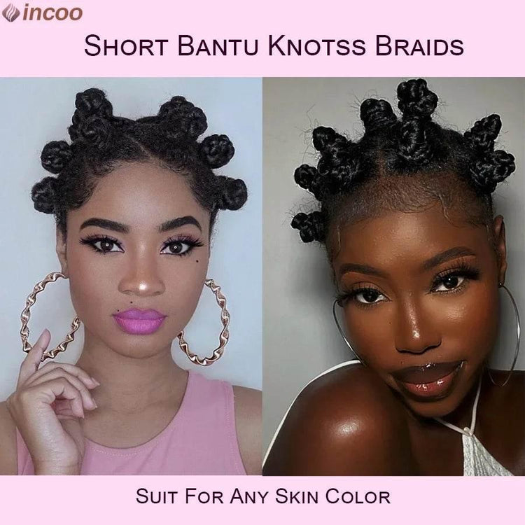 Summer Synthetic Bantu Knots Cornrows Braided Wigs Knotless Large Box Braids Wig Full Lace Wig For Black Women Handmade Twists - GiFTiFY