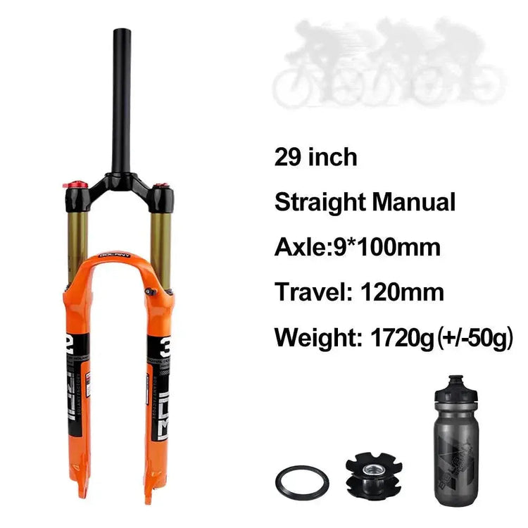 Bolany MTB Bicycle Fork Magnesium Alloy Air Suspension 26 27.5 29 Inch 32 HL RL100mm Bike Fork Lockout For Cycling Accessories - GiFTiFY