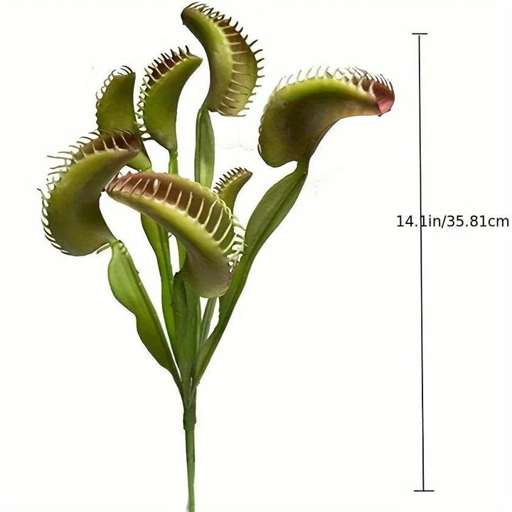 Lifelike Artificial Venus Flytrap Plant - Perfect For Halloween & Home Decor, Durable Plastic Bonsai Succulent - GiFTiFY