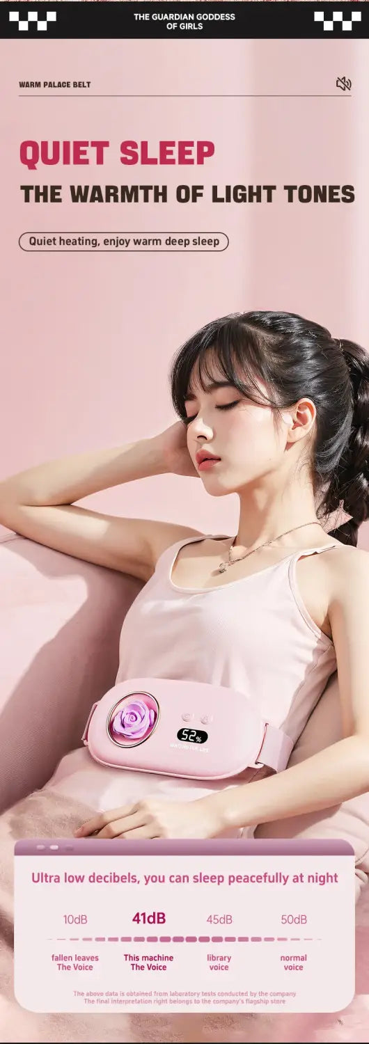 Electric Period Cramp Massager Vibrating Heating Pad Belt for Menstrual Colic Relief Pain Waist Abdominal Warm Palace