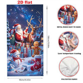 1pcs 2D door signs, holiday Christmas door signs Santa Claus with reindeer, snowman, and gingerbread decorations