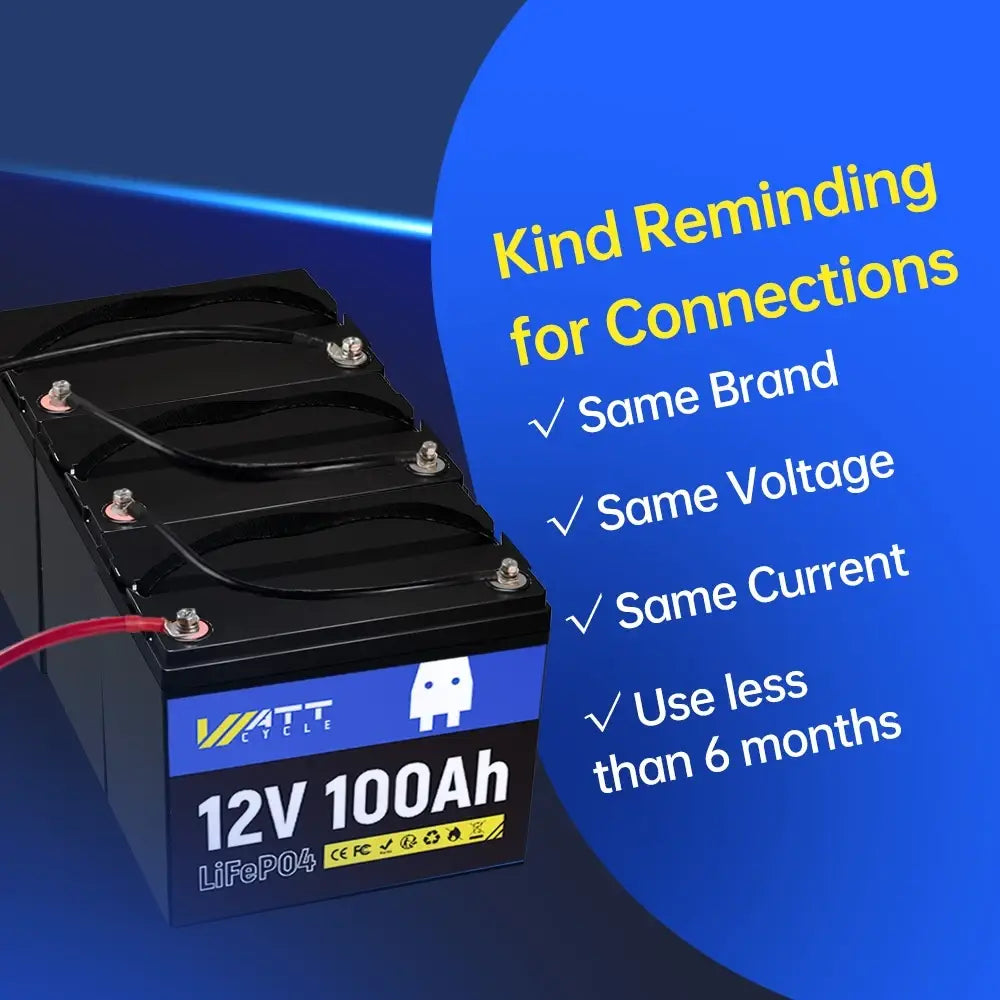 Wattcycle 12V 100Ah LiFePO4 Battery - Grade
