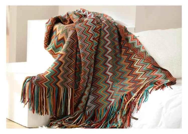 Boho Bed Plaid Blanket Geometry Aztec Baja Blankets Ethnic Sofa Cover Slipcover Decor Throw Wall Hanging Tapestry Rug Cobertor - GiFTiFY