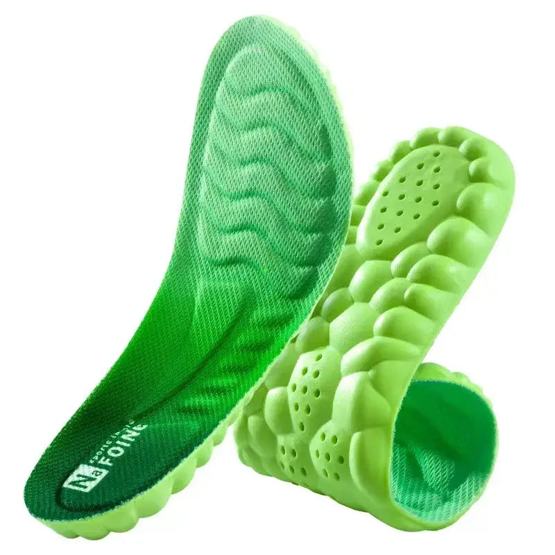 Green Orthopedic Sport Insoles Breathable Shock Absorption