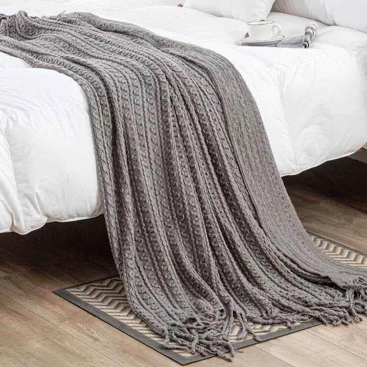 Bohemian Couch Blanket Large Knitted Tassel Throw for Bed Chair Sofa Couch Cover All-Season Blankets Home Decor Soft Comfortable - GiFTiFY