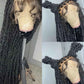 Synthetic Lace Braided Wigs Faux Locs Lace Front Wig for Women Butterfly Locs Braids Wig Long Dreadlocks Free Part 40 Inch