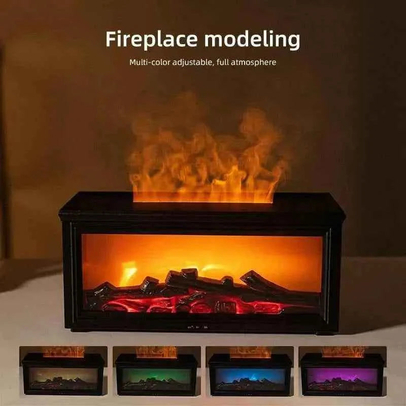 7 colors of essential oil fireplace diffuser mini flame aromatherapy fireplace humidifier aromatherapy oil diffuser Fireplace Box by DS