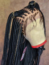 Synthetic Small Square Cornrows Braided Wigs Full Lace Knotless Box Braids Wig For Black Women 36 Inch Locs Goddess Braiding Wig GiFTiFY