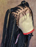 Synthetic Small Square Cornrows Braided Wigs Full Lace Knotless Box Braids Wig For Black Women 36 Inch Locs Goddess Braiding Wig - GiFTiFY