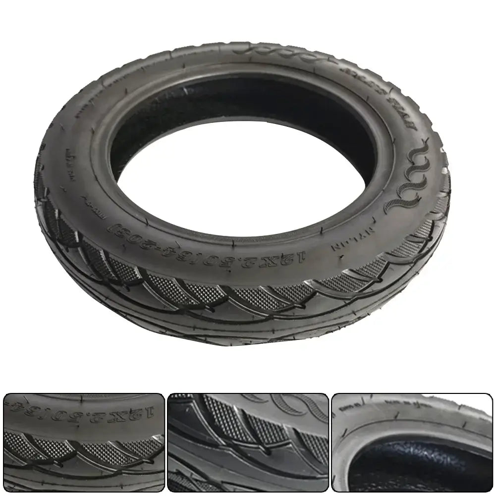 Two Black Electric Scooter 12x2 Tubeless Tyres