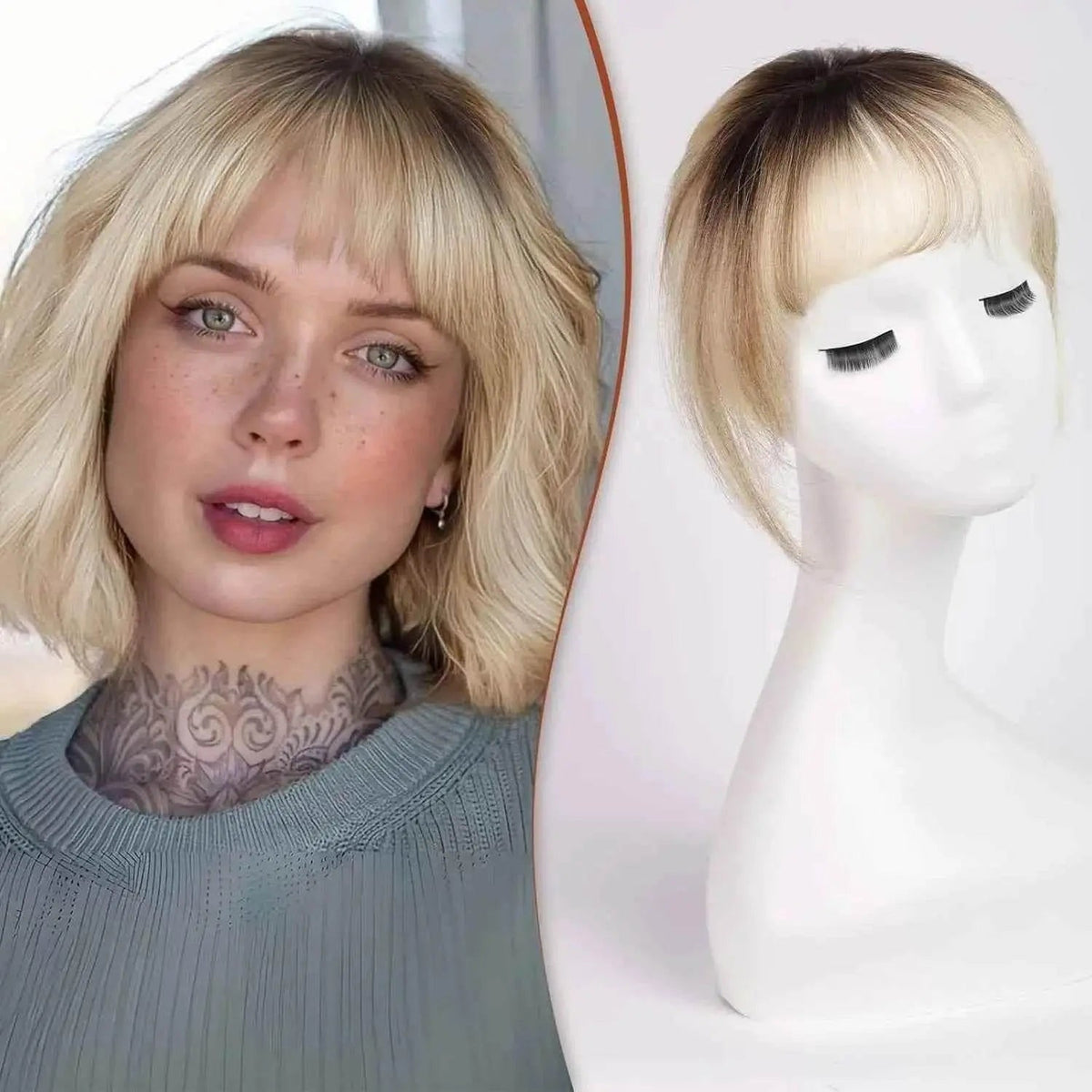 Ombre Light Blonde Clip in Bangs 100% Real Human Hair Bangs human hair wigs with bangs Hair Accessories by Zopi / AliExpress