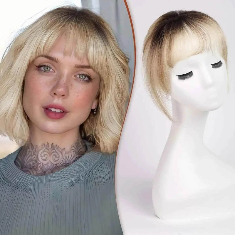 Ombre Light Blonde Clip in Bangs 100% Real Human Hair Bangs human hair wigs with bangs Hair Accessories by Zopi / AliExpress